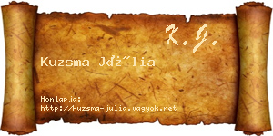 Kuzsma Júlia névjegykártya